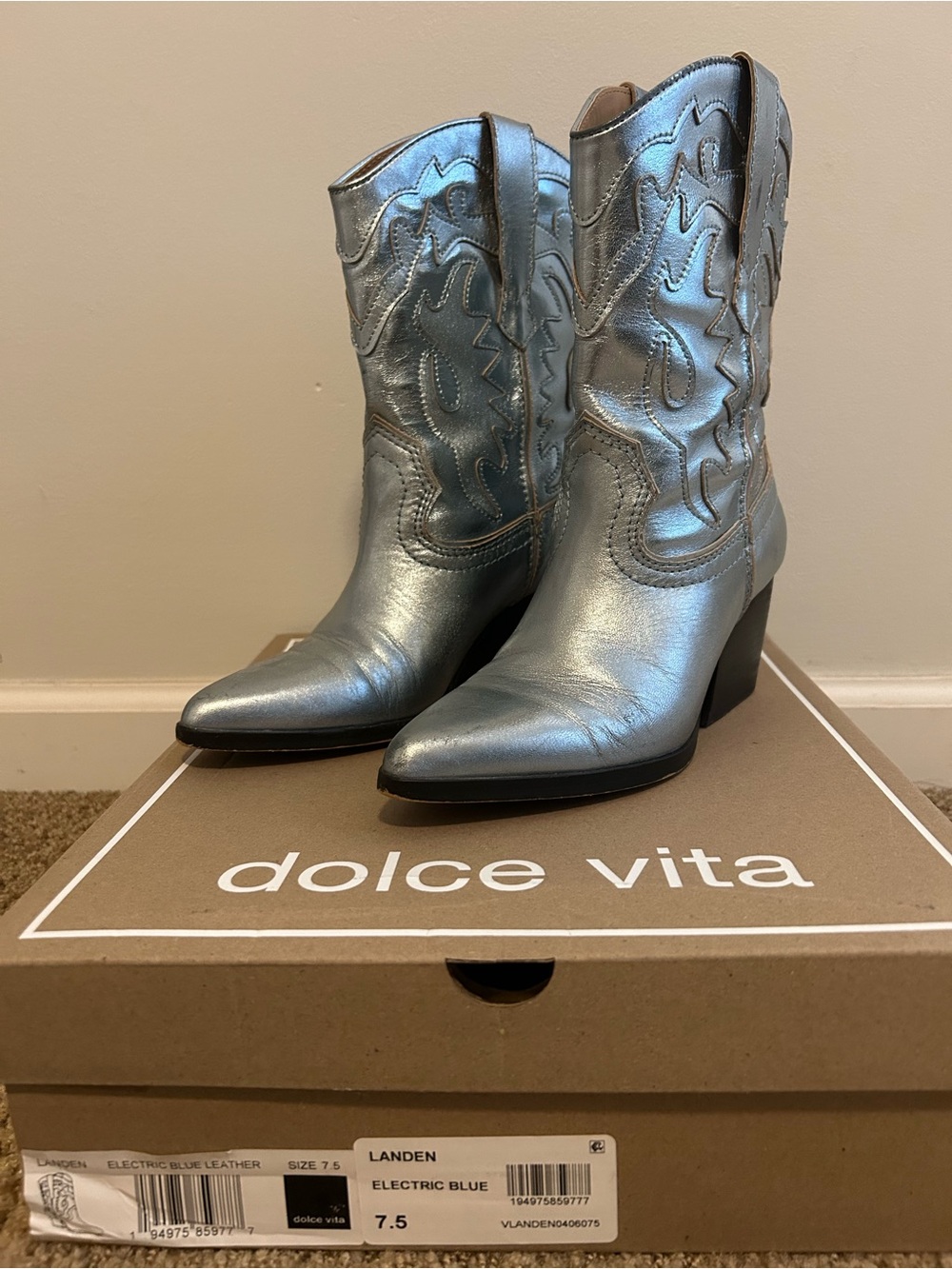 Dolce Vita Metallic Western Heeled Boots